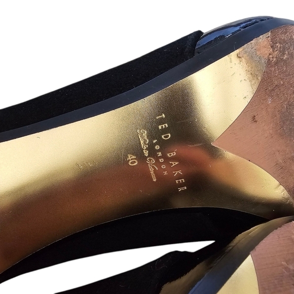 Ted Baker Lodon Leather Elegant Black Stilleto Booties Size 40 - Picture 8 of 8